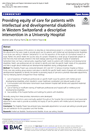 Providing equity of care for patients with disabilities
