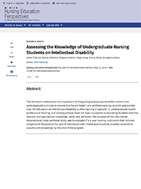 Assessing the Knowledge of Undergraduate Nursing Students on Intellectual Disability